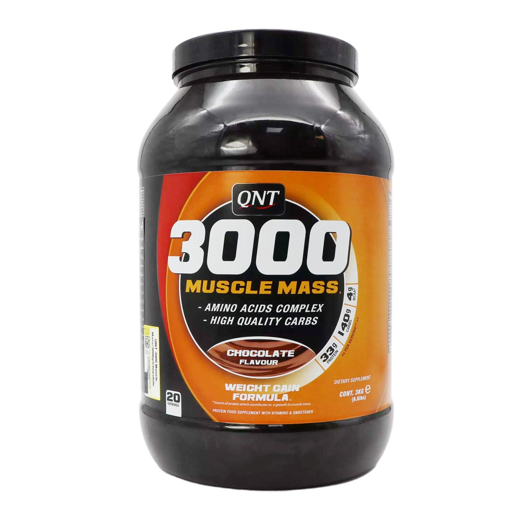 گینر ماسل مس 3000 پودر خوراکی با طعم شکلات 3000 گرم (کیو ان تی)