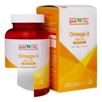 سافت ژل امگا 3 1000 mg باريويتال 60 عددي باريج اسانس