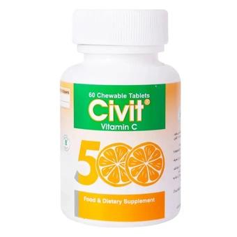 قرص جویدنی سیویت داروپخش 500 mg 60 عددی طعم پرتقال کارخانجات داروپخش ایران