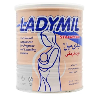 پودر خوراکی لیدی میل با طعم توت فرنگی فاسکا وزن 400 گرم