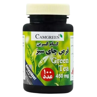 قرص خوراکی چای سبز کام گرین گیاه اسانس 450 mg 100 عددی داروسازی گیاه اسانس دکتر سلیمانی ایران