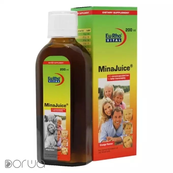 شربت مینا جویس یوروویتال 200 ml طعم پرتقال حکیمان طب کار