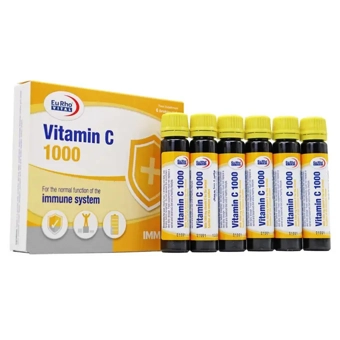 ویال ویتامین C 1000 mg یوروویتال 6 عددی طعم پرتقال حکیمان طب کار