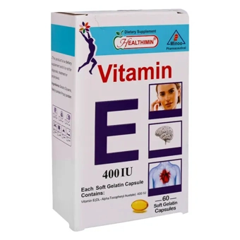 سافت ژل ویتامین E 400 IU هلثی مین 60 عددی شرکت دارویی و آرایشی و بهداشتی مینو ایران