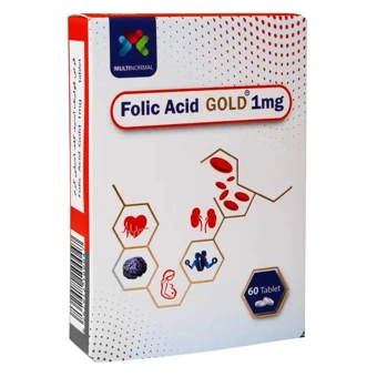 قرص خوراکی فولیک اسید گلد مولتی نرمال 1 mg 60 عددی شهاب درمان