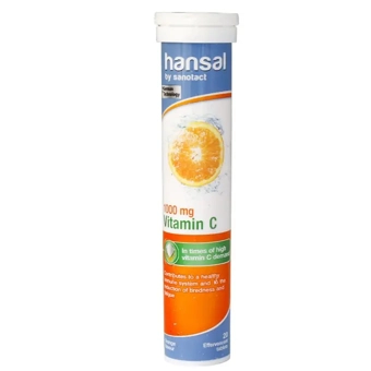 قرص جوشان ويتامين C هانسال 1000mg طعم پرتقال 20 عددي طب سلامت کاسپين