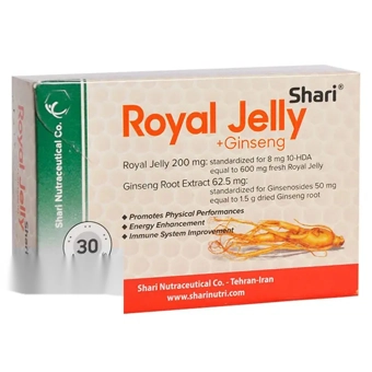 قرص روکشدار رویال ژلی و جینسنگ شاری 200 mg 30 عددی مکمل دارویی شاری