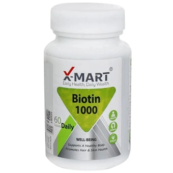 قرص بیوتین 1000 میکروگرم ایکس مارت 60 عددی نیکان فارما