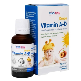 قطره ویتامین آ+د ویوا کیدز 30 ml طعم هلو فاریاب دارو ایران