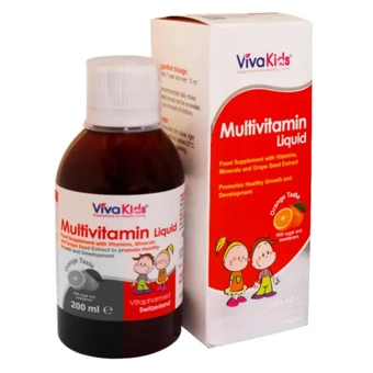 شربت مولتي ويتامين ويوا کيدز 200 ml طعم پرتقال فارياب دارو