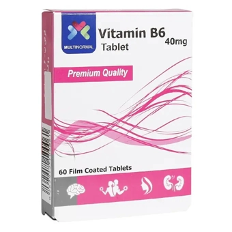 قرص روکشدار ویتامین B6 مولتی نرمال 40 mg 60 عددی شهاب درمان