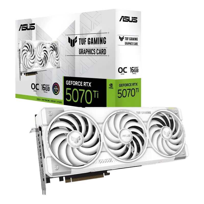 ASUS TUF RTX 5070 Ti White کارت گرافیک ASUS TUF Gaming RTX 5070 Ti White 16GB