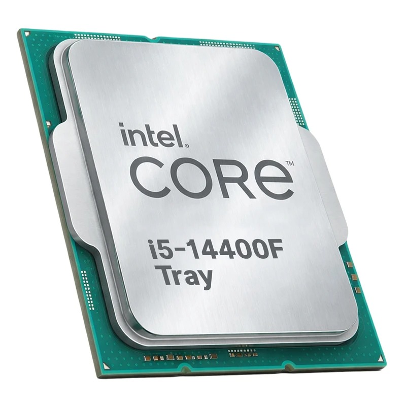 نمای زاویه‌دار پردازنده Intel Core i5-14400F Tray با سوکت LGA 1700