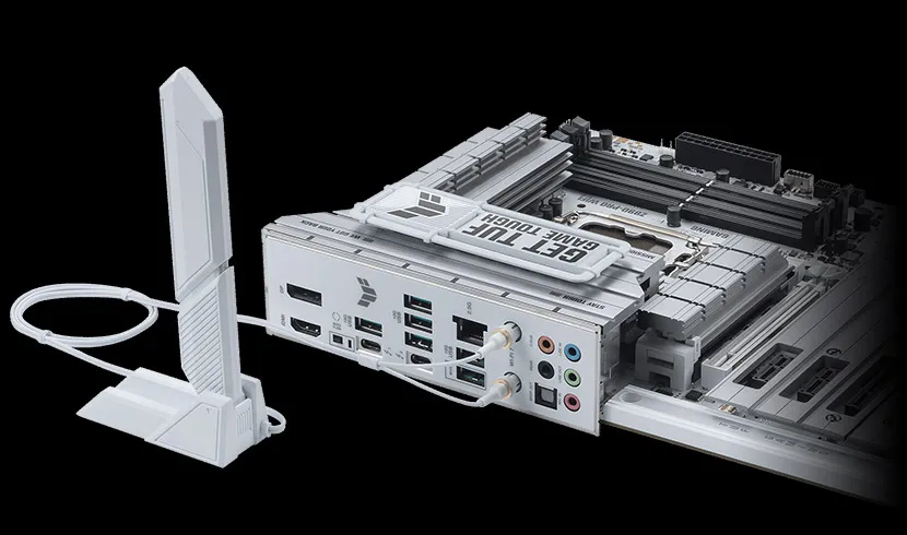 مادربرد ASUS TUF GAMING Z890-PRO WIFI همراه با سیستم طراحی و مانیتور مجهز به نرم‌افزار وکتور و رنگ‌های گرافیکی