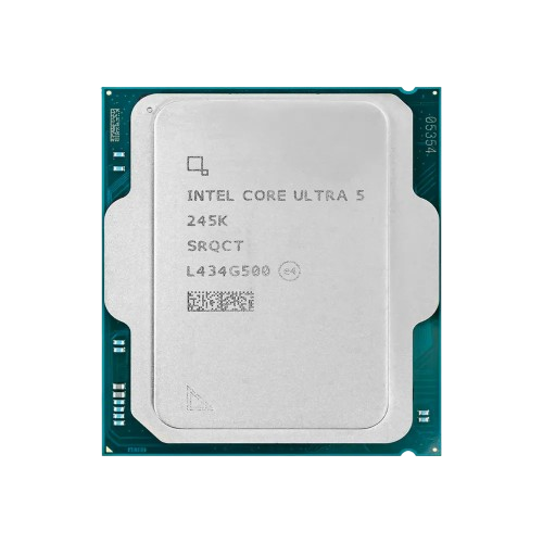 نمای روبهرو Intel Core Ultra 5 245K نمای روبهرو پردازنده Intel Core Ultra 5 245K Tray با Spec Code SRQCT و سوکت LGA1851