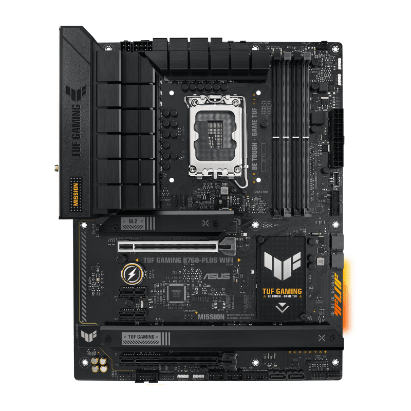 عکس مادربرد ASUS TUF B760-PLUS WIFI مناسب خرید و بررسی مشخصات صویر مادربرد ایسوس TUF GAMING B760-PLUS WIFI با طراحی گیمینگ