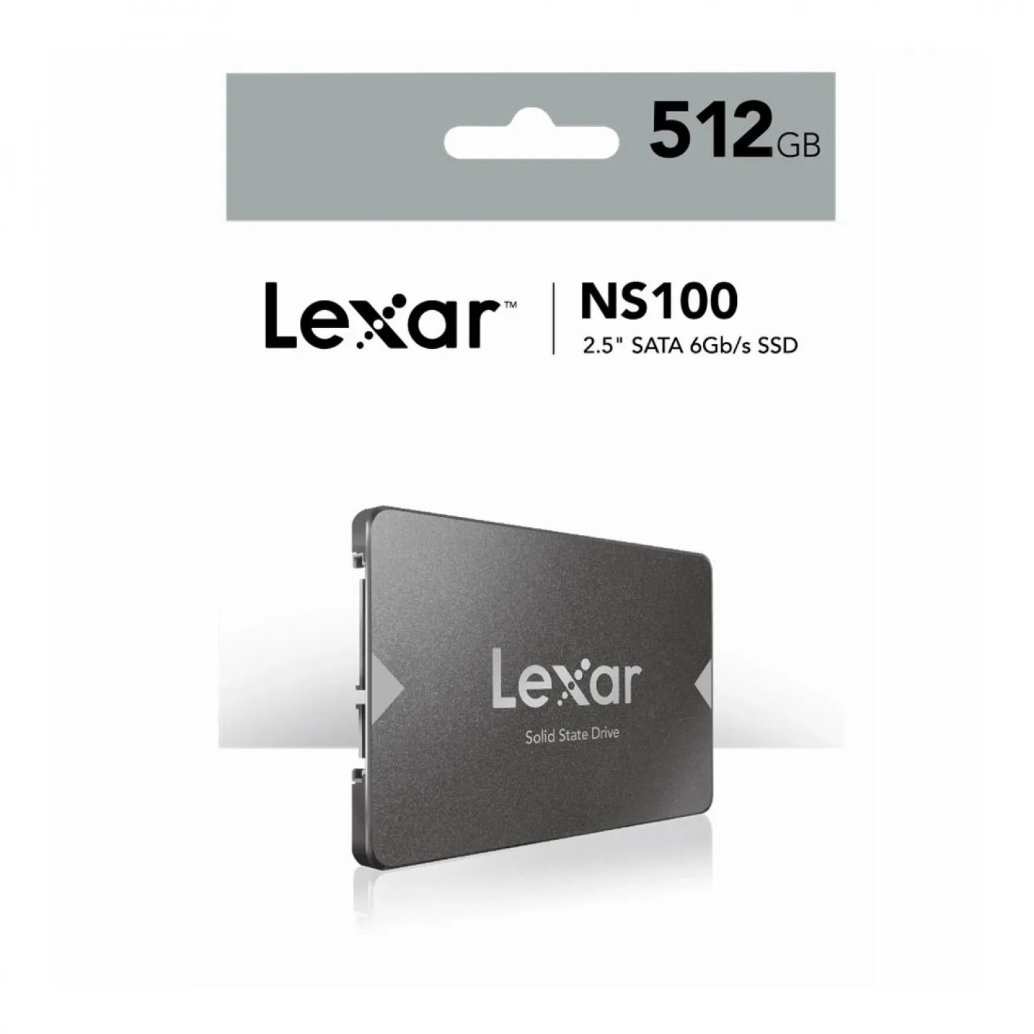 نمای با جعبه Lexar NS100 512GB