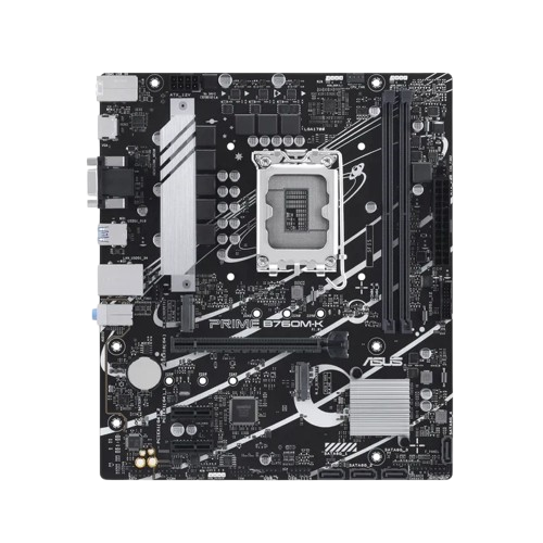 نمای کامل مادربرد ASUS PRIME B760M-K DDR5 از روبه‌رو