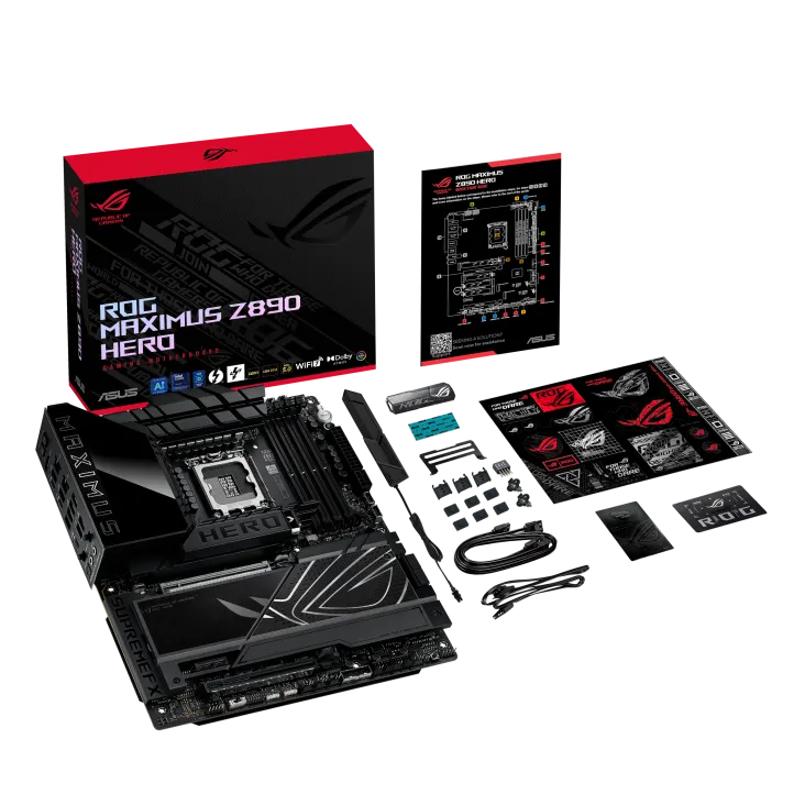 نمای کامل مادربرد ASUS Z890 HERO ATX جعبه و بستهبندی مادربرد ایسوس Z890 HERO