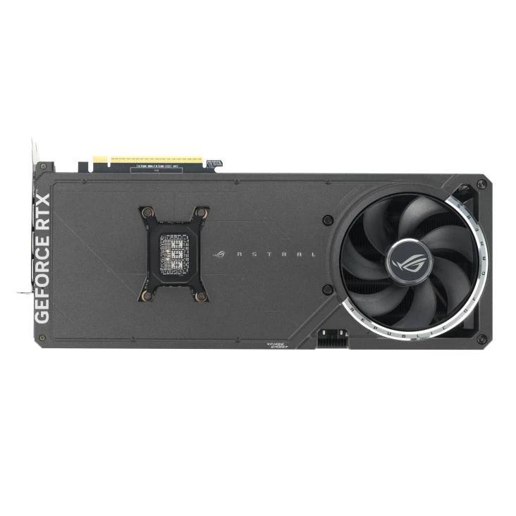 ASUS ROG Astral GeForce RTX 5080 Back View Transparent کارت گرافیک ASUS ROG Astral GeForce RTX 5080