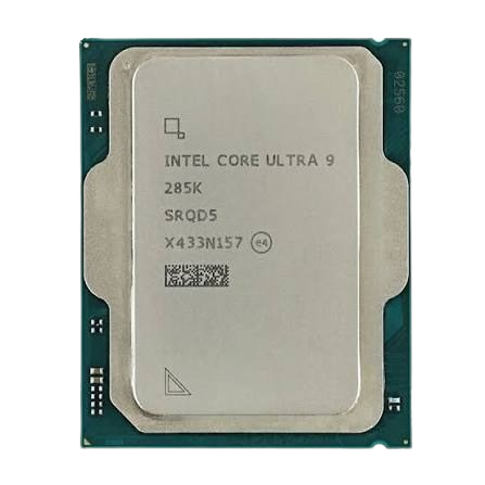 پردازنده Intel Core Ultra 9 285K نمای روبهرو پردازنده Intel Core Ultra 9 285K با طراحی اصلی اینتل