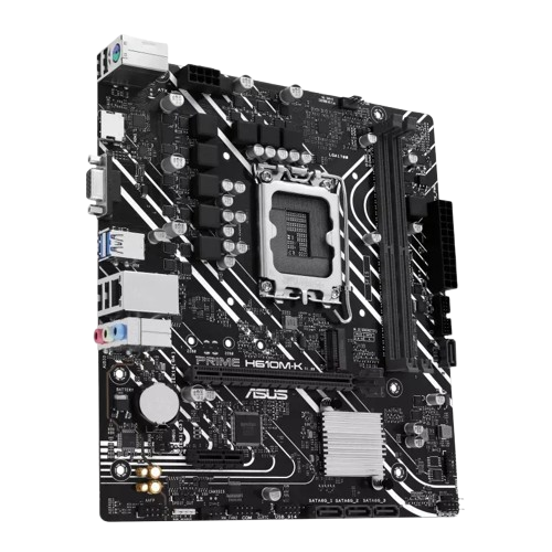 نمای سه‌بعدی مادربرد ایسوس PRIME H610M-K با چیپست Intel H610