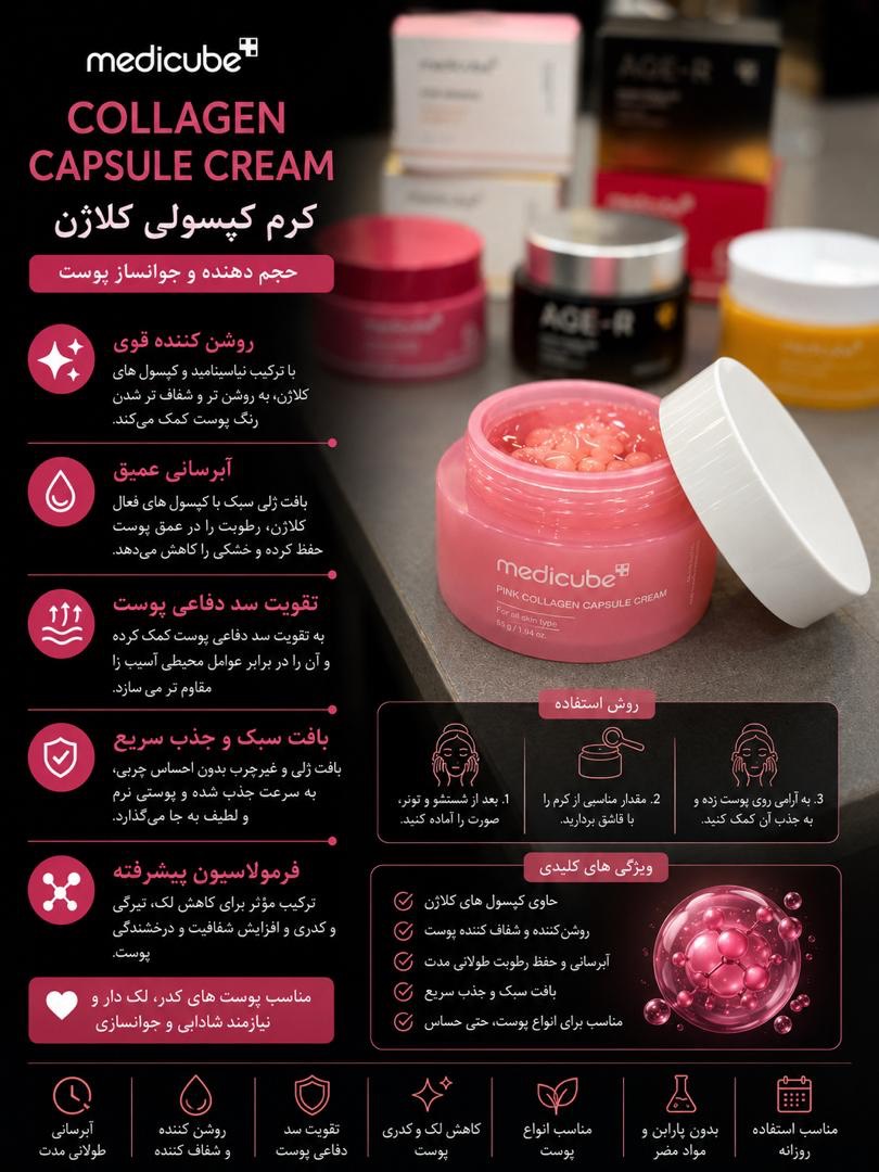 کرم کپسولی کلاژن مدیکیوب